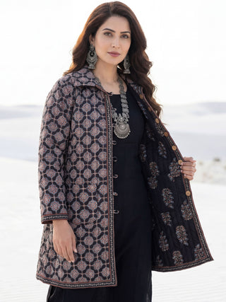 Shishir Ojasvi Ajrakh Quilted Reversible Jacket