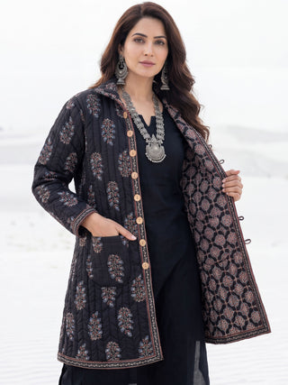 Shishir Ojasvi Ajrakh Quilted Reversible Jacket