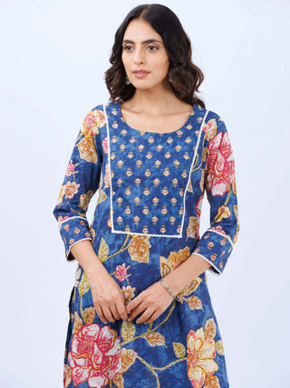 Hand Block Printed Cotton Fabric Per Meter - F001F2983