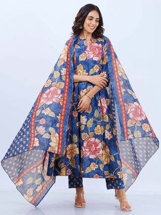 Aina Medha Set Of Kalidar Kurta Pants Dupatta