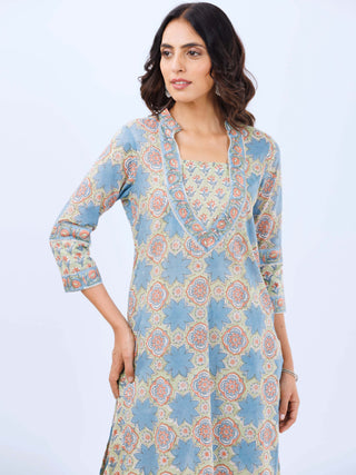 Aina Ritu Set Of Kurta Pants Kota Dupatta