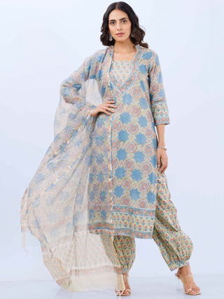 Aina Ritu Set Of Kurta Pants Kota Dupatta