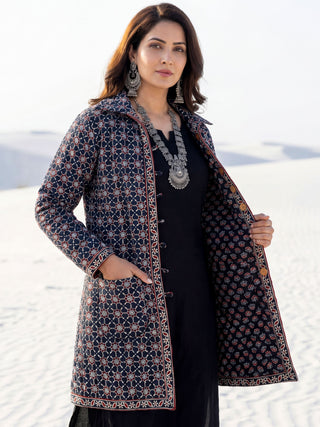 Shishir Mansi Ajrakh Quilted Reversible Jacket