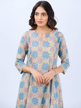 Aina Minal Set Of Kalidar Kurta Pants Dupatta
