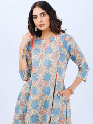 Aina Minal Set Of Kalidar Kurta Pants Dupatta