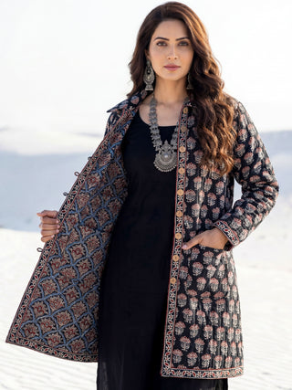 Shishir Devyani Ajrakh Quilted Reversible Jacket