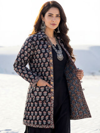 Shishir Devyani Ajrakh Quilted Reversible Jacket