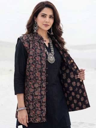 Shishir Minal Ajrakh Quilted Reversible Sleeveless Jacket