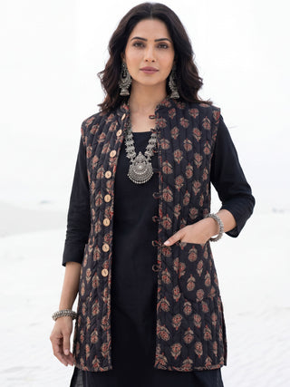 Shishir Minal Ajrakh Quilted Reversible Sleeveless Jacket