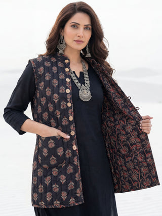 Shishir Minal Ajrakh Quilted Reversible Sleeveless Jacket