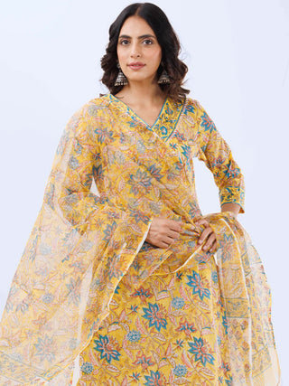 Aina Sonia Set Of Kurta Pants Kota Dupatta