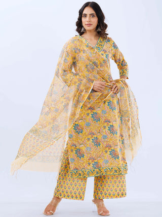 Aina Sonia Set Of Kurta Pants Kota Dupatta