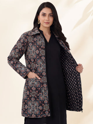 Shishir Aahana Ajrakh Quilted Reversible Jacket