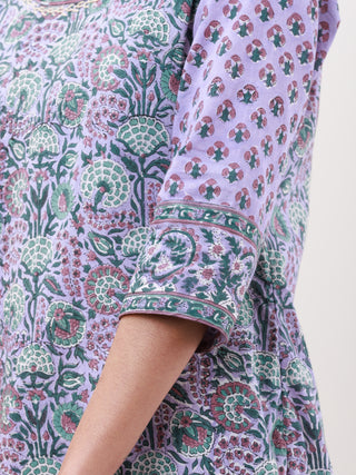 Hand Block Printed Cotton Fabric Per Meter - F001F2841