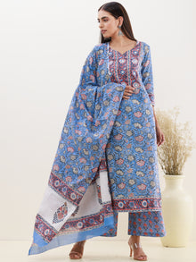 Rozana Madhu Set Of Kurta Palazzo Dupatta