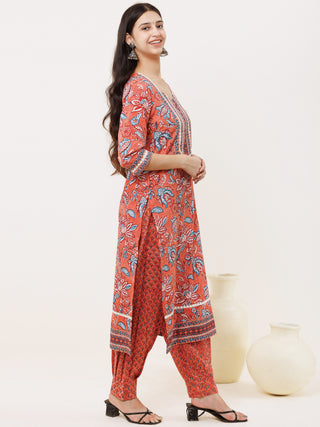 Rozana Adab Set Of Kurta Pants Dupatta