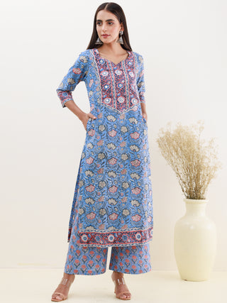 Rozana Madhu Set Of Kurta Palazzo Dupatta