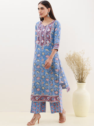 Rozana Madhu Set Of Kurta Palazzo Dupatta