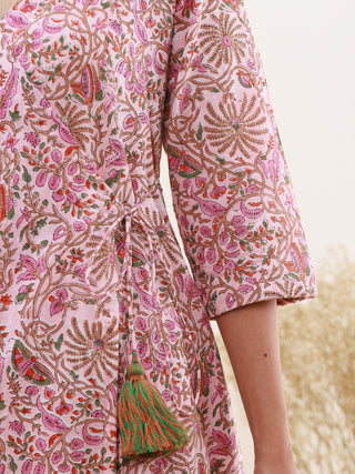 Rozana Sanjana Set Of Angrakha Kurta Pants Kota Doria Dupatta