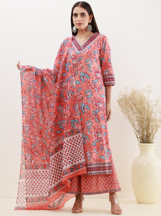Rozana Aaina Set Of Kurta Palazzo Dupatta