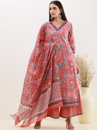 Rozana Aaina Set Of Kurta Palazzo Dupatta