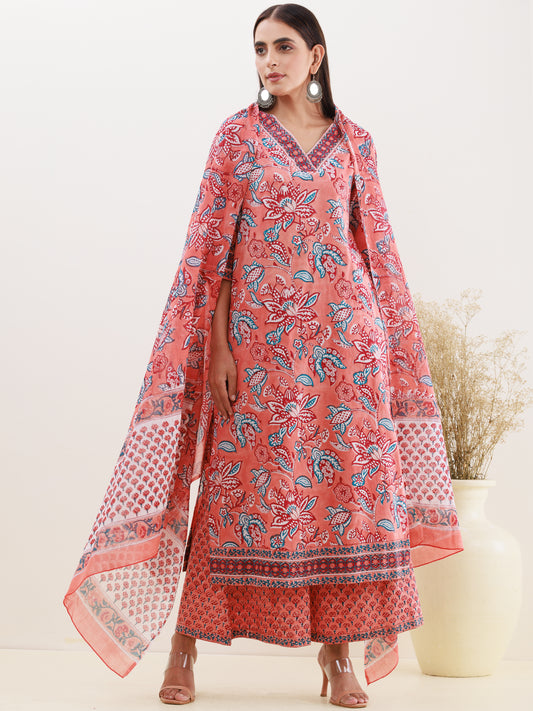 Rozana Aaina Set Of Kurta Palazzo Dupatta