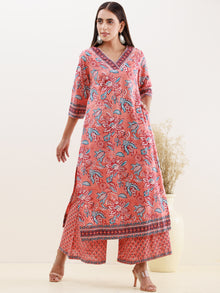 Rozana Aaina Set Of Kurta Palazzo Dupatta