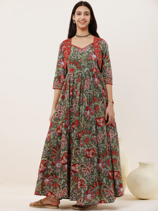 Fiza Neh Long Flared Dress