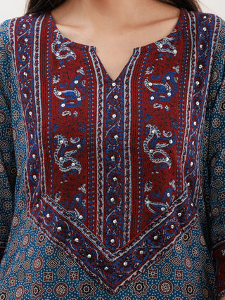 Ajrakh Rukshar Kurta
