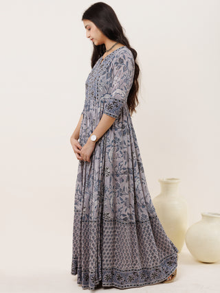 Fiza Riya Long Flared Dress