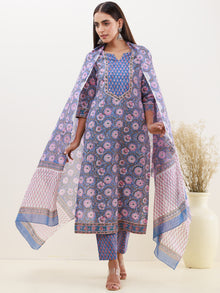 Rozana Gauri Set Of Kurta Pants Dupatta