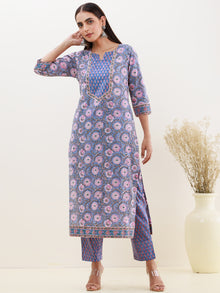 Rozana Gauri Set Of Kurta Pants Dupatta