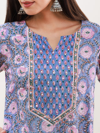 Rozana Gauri Set Of Kurta Pants Dupatta