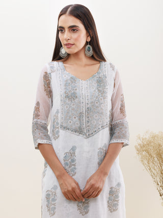 Rozana Tarang Kota Doria Kurta With Lining