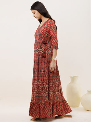 Ajrakh Isha Long Flared Dress