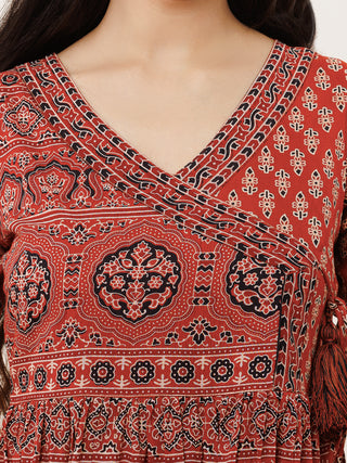 Ajrakh Isha Long Flared Dress
