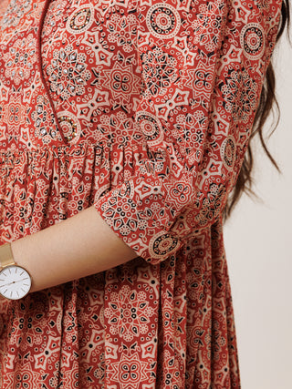 Ajrakh Siya Cotton Midi Dress
