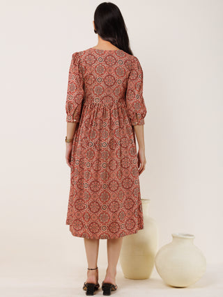 Ajrakh Siya Cotton Midi Dress
