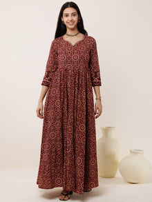 Ajrakh Neha Long Flared Dress