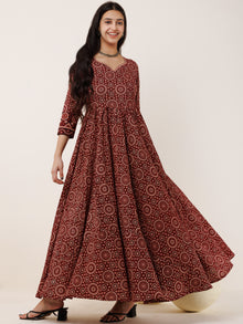 Ajrakh Neha Long Flared Dress