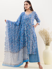 Rozana Anaysa Set Of Kurta Palazzo Dupatta