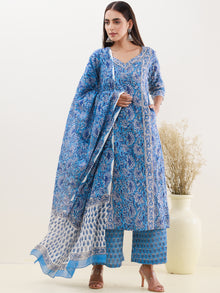 Rozana Anaysa Set Of Kurta Palazzo Dupatta