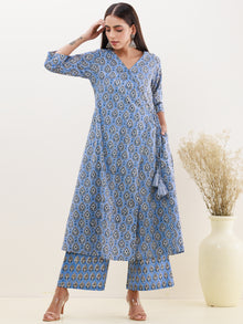 Rozana Charu Set Of Angrakha Kurta Palazzo Dupatta