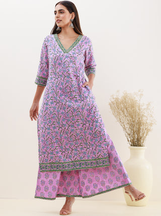 Rozana Asma Set Of Kurta Palazzo Dupatta