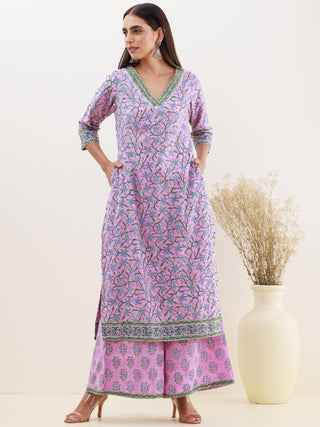 Rozana Asma Set Of Kurta Palazzo Dupatta
