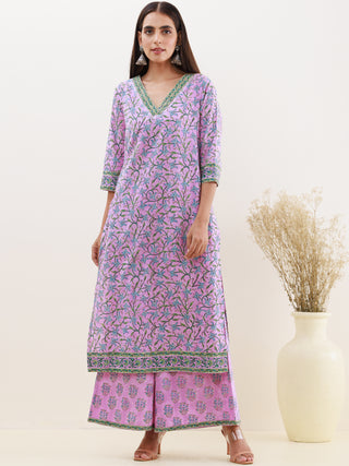 Rozana Asma Set Of Kurta Palazzo Dupatta