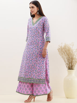 Rozana Asma Set Of Kurta Palazzo Dupatta