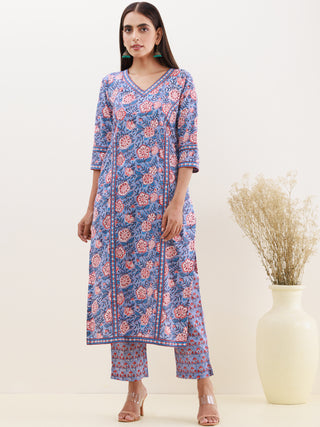 Rozana Karuna Set Of Kurta Pants Dupatta