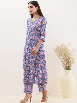 Rozana Karuna Set Of Kurta Pants Dupatta