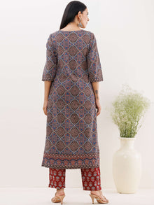 Ajrakh Neelam Kurta